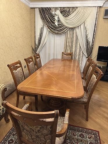 taxta lambir: Qonaq otağı üçün, Açılmayan, Oval masa, 8 stul — 1