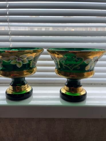 qazan destleri qiymetleri: Kasalar, 2 ədədli dəst, rəng - Yaşıl, Şüşə — 1