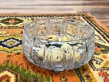 ucuz tül pərdələr: Kəsimli şüşə/kristal qab dəsti - 3 ədəd dekorativ şüşə/kristal qab - — 3