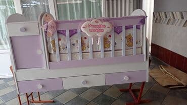 Təknəfərlik uşaq çarpayıları: Oğlan və qız üçün, Dördbucaq, Beşik, Dəst ilə, Matras ilə, Yellənmə mexanizmsiz — 1