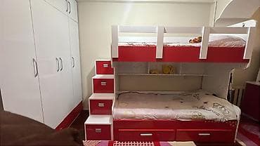 körpü mebel: Qız üçün, İşlənmiş, Çarpayı, Matras ilə, Siyirməli, MDF — 6