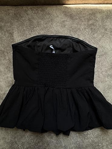 salvar: Qara strapless üst (korset tipli bluz) - Rəng: qara - Model — 2