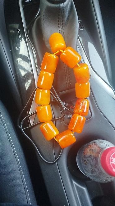 40 duyme sirga: Kəhrəba rəngli təsbeh - Material: parlaq narıncı tonlarda — 1