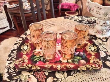 Stəkanlar, rəng - Qızılı, 4 ədədli dəst