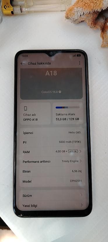 samsung fold 4: Oppo A18, 128 GB, rəng - Qara, İki sim kartlı — 4