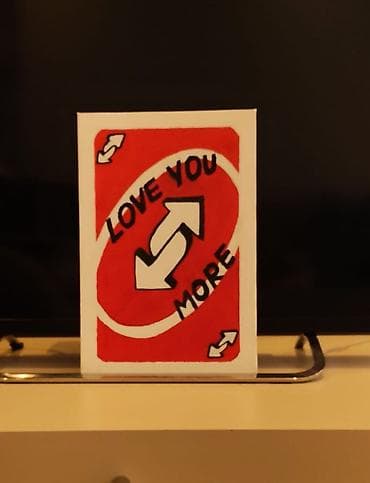 tarsofka boya: Əl işı tablo – “UNO Reverse: Love You More” - Mövzu: UNO kartından — 1