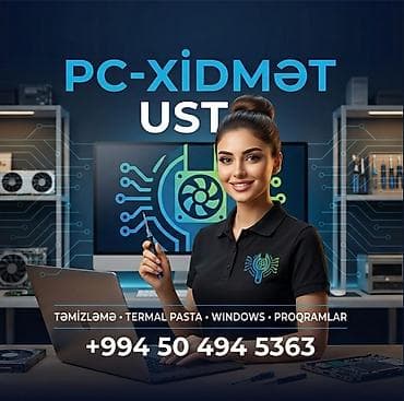 Услуги: Kompyuter və noutbukların qızma, donma və səs problemlərinin tam — 1