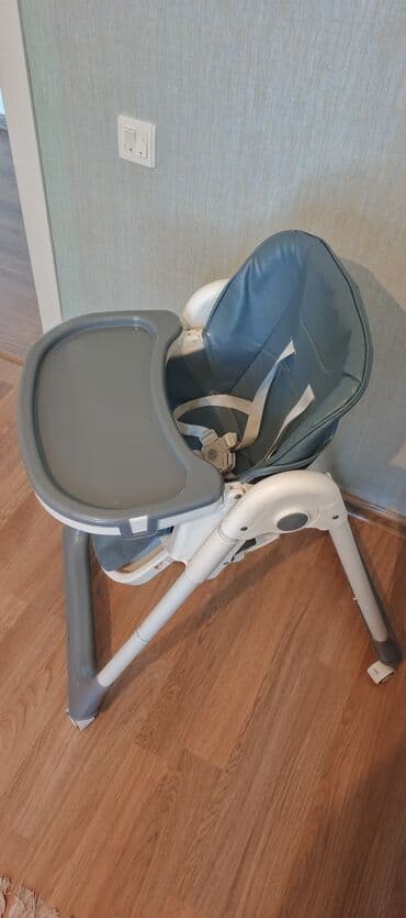 детский стол для кормления: Uşaq yemək kreslosu - Rəng: ağ–boz konstruksiya, mavi/boz oturacaq - — 3