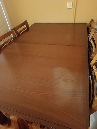 Qonaq otağı üçün, Açılan, Dördbucaq masa, 6 stul — 2