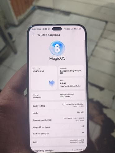 telfon tutacaqi: Honor X8b, 128 GB, rəng - Qara — 2