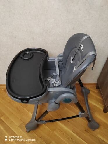 uşaq ucun yemek stolu: Uşaq Yemək Oturacağı – boz rəng - Tənzimlənən yüksəkliyə malik yemək — 1