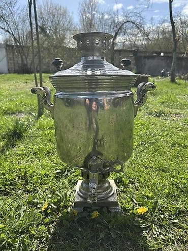 soyuducu 2 ci əl: Klassik kömür/odun samovarı - Material: metal korpus, xrom/nikel — 1