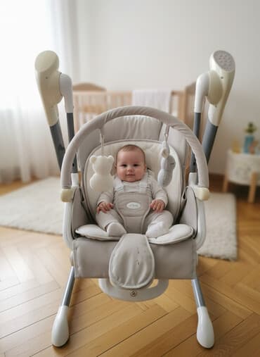 xalça uşaq: Oğlan və qız üçün, Beşik, Yellənmə mexanizm ilə — 1
