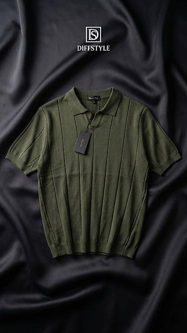 DIFFSTYLE kişi polo sviteri - Model: qısaqol, polo yaxalı trikotaj - — 2