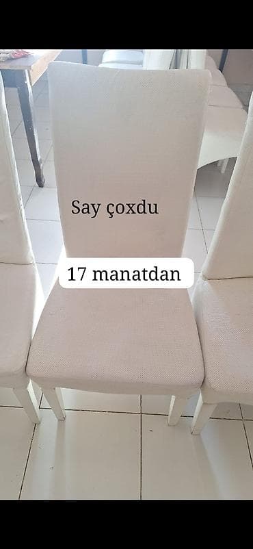 topdan ərzaq qiymetleri: Mətbəx üçün, rəng - Ağ Stul — 1