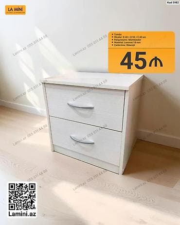 tunba: Tumba – 2 çekmecəli - Ölçülər: D 40 × H 50 × E 40 sm - Rəng seçimi — 1