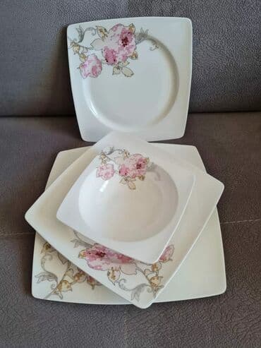 set qablari: Nahar dəsti, rəng - Ağ, Farfor, 6 nəfərlik, Türkiyə — 1