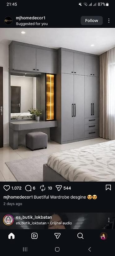 paltar şkaflari: 5 qapı, Siyirməli, Boz, Açılan, Düz dolab — 1