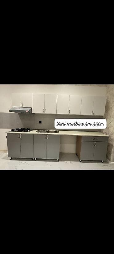 Mətbəx mebeli satılır 350₼. Ölçü 3.03. Yenidir. Ünvan Sabunçu