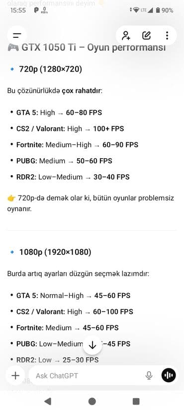 videokart satilir: Videokart INNO3D GeForce GTX 1050 Ti, 4 GB, İşlənmiş — 2