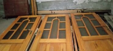 pencere kilidi: Şüşəli taxta qapılar - Material: təbii ağac (çərçivə və doldurma — 4