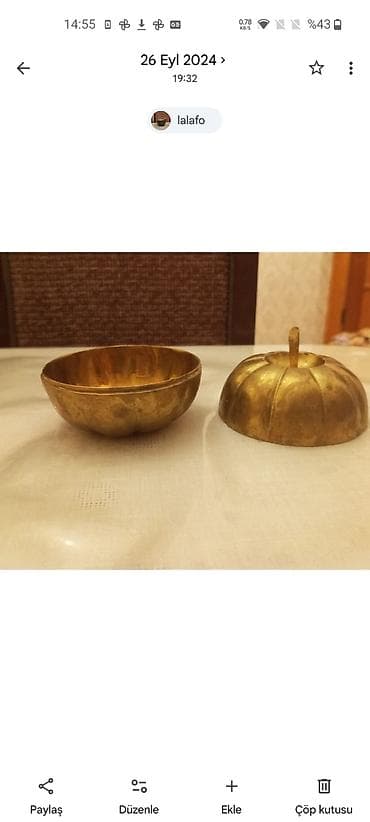 sufre: Məhsul: Balqabaq formalı latın konfet qabı,yaxşı vəziyyətdədir — 2