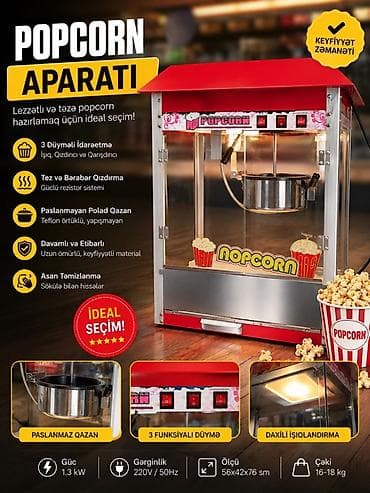 Restoran, kafe avadanlığı: Popcorn aparatı – lezzətli və təzə popkorn hazırlamaq üçün ideal — 1