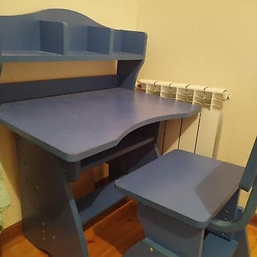 Uşaq üçün masa və stul dəsti - Rəng: göy - Material: laminat/MDF — 1