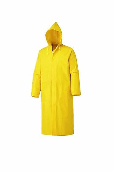 Sarı və mavi rəngli yağmurluq paltar - Tam örtücülük verən uzun