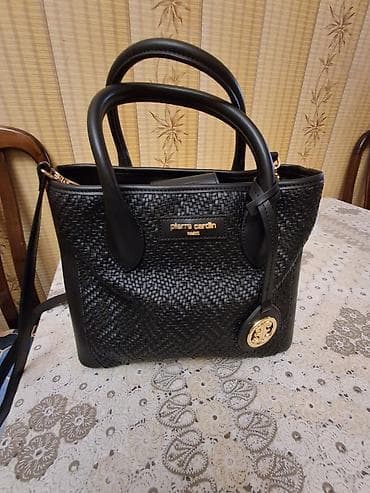 cins sumka: Pierre Cardin Paris qadın çantası – qara rəng - Material: toxunuş — 5