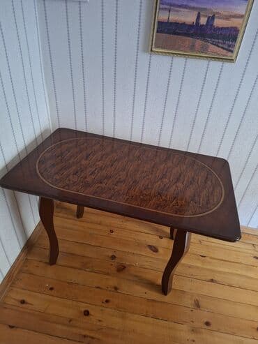 столы для кухни: Гостиный стол, Б/у, Нераскладной, Дерево, Прямоугольный стол — 2