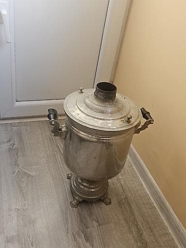 blu ray disk: Kömür/odunla işləyən metal samovar. 3-4 dəfə işlənib. 5 litr su — 4