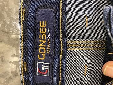 kisi salvari: Tünd-mavi rəngdə klassik cins şalvar baha alinb kişi ucun - Material — 6