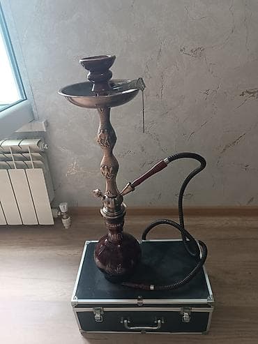 Личные вещи: Naxışlı şişəli nargilə dəsti - Material: metal gövdə (mis-qızılı — 1