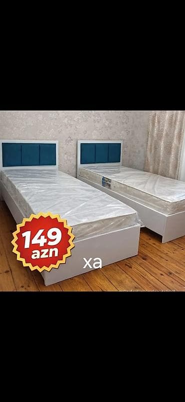 taxt qravat: Taxta çərçivəli tək nəfərlik çarpayı dəsti - Ölçü: tək nəfərlik — 1