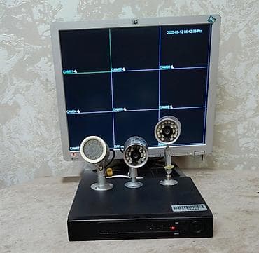 Monitor 17 ekran, 3 ədəd kamera ve 1 ədəd DVR aparati