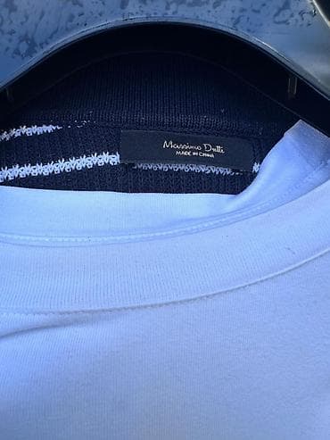 jaket kişi: Massimo Dutti kişi geyim dəsti - Ağ t‑shirt: Yumşaq trikotaj parça — 2