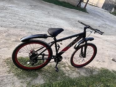 rfeng bike: Şəhər tipli velosiped - Rəng: qara gövdə, qırmızı halqalar və qrafika — 4