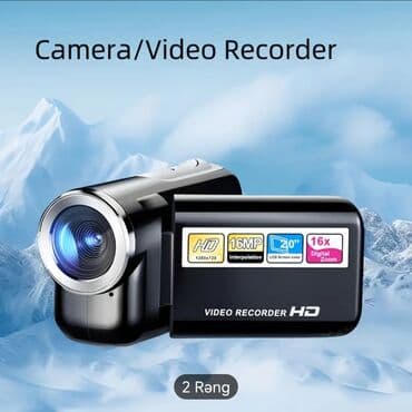 камера для машины: Qara rəngdə olan HD video kamera. Bu kamera 16 meqapiksellik şəkillər — 9