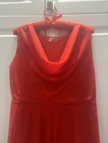 Alfa Romeo: Qırmızı şifon uzun don - Rəng: parlaq qırmızı - Model: qol­suz, döş — 3