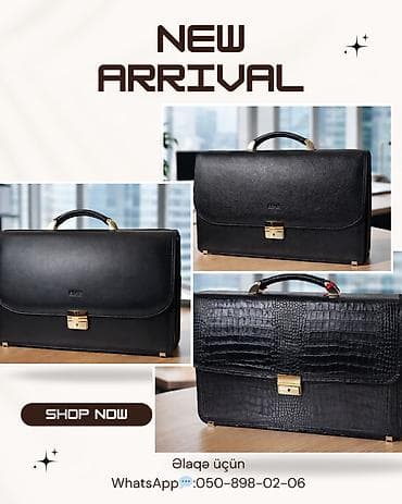 Kişilər üçün klassik ofis portfeli – yeni kolleksiya - Rəng: qara -