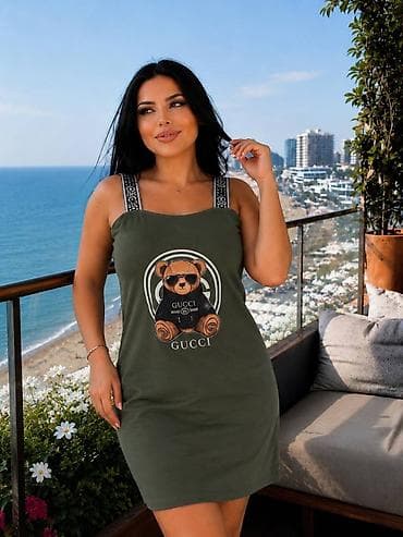 godekce: Qadınlar üçün qolsuz gündəlik paltar - Dizayn: Ön hissədə gün eynəkli — 5