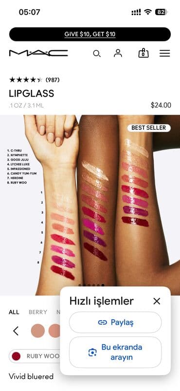 moskva univermagi qızıl sepler: Dodaq boyası, Mac, Qırmızı — 4