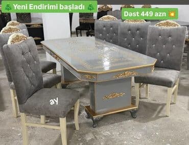 sdullar: Qonaq otağı üçün, Yeni, Açılmayan, Dördbucaq masa, 6 stul — 1