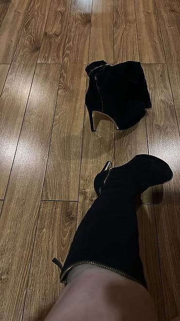botilyon: Qadın üçün qara bot – yüksək dabanlı - Model: qısa boğazlı bot - — 1
