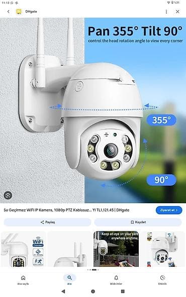 Su keçirməz WiFi IP PTZ təhlükəsizlik kamerası - 1080p Full HD