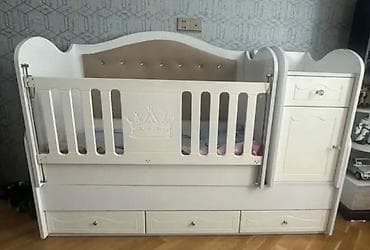 Oğlan və qız üçün, İşlənmiş, Dördbucaq, Beşik, Matras ilə, Yellənmə mexanizm ilə