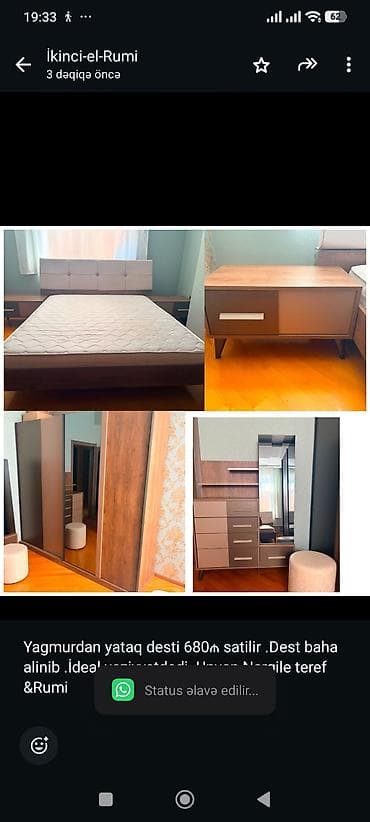 Yagmurdan yataq desti 680₼ satilir .Dest baha alinib .İdeal