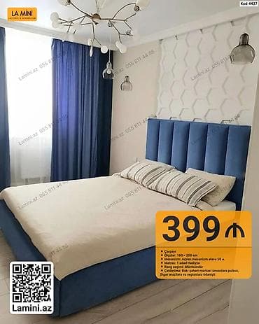 Məhsul: Yumşaq başlıqlı çarpayı - Ölçü: 160 × 200 sm - Mexanizm — 2