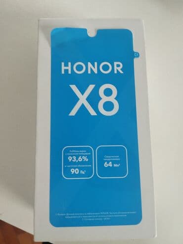 планшет для рисования: Honor X8, 128 GB, rəng - Qara, Barmaq izi — 1
